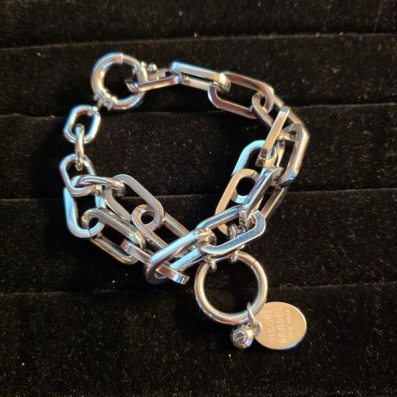 Henri Bendel Silver Tone Chunky Chain Link Bracelet - Picture 2 of 4